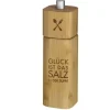 Salzmühle Holz Keramiksalzwerk Räder Design GLÜCK IST DAS SALZ H 15 cm