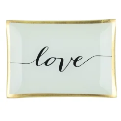 Schmuckschale Schmuckteller aus Glas Love GiftCompany 10×14 cm