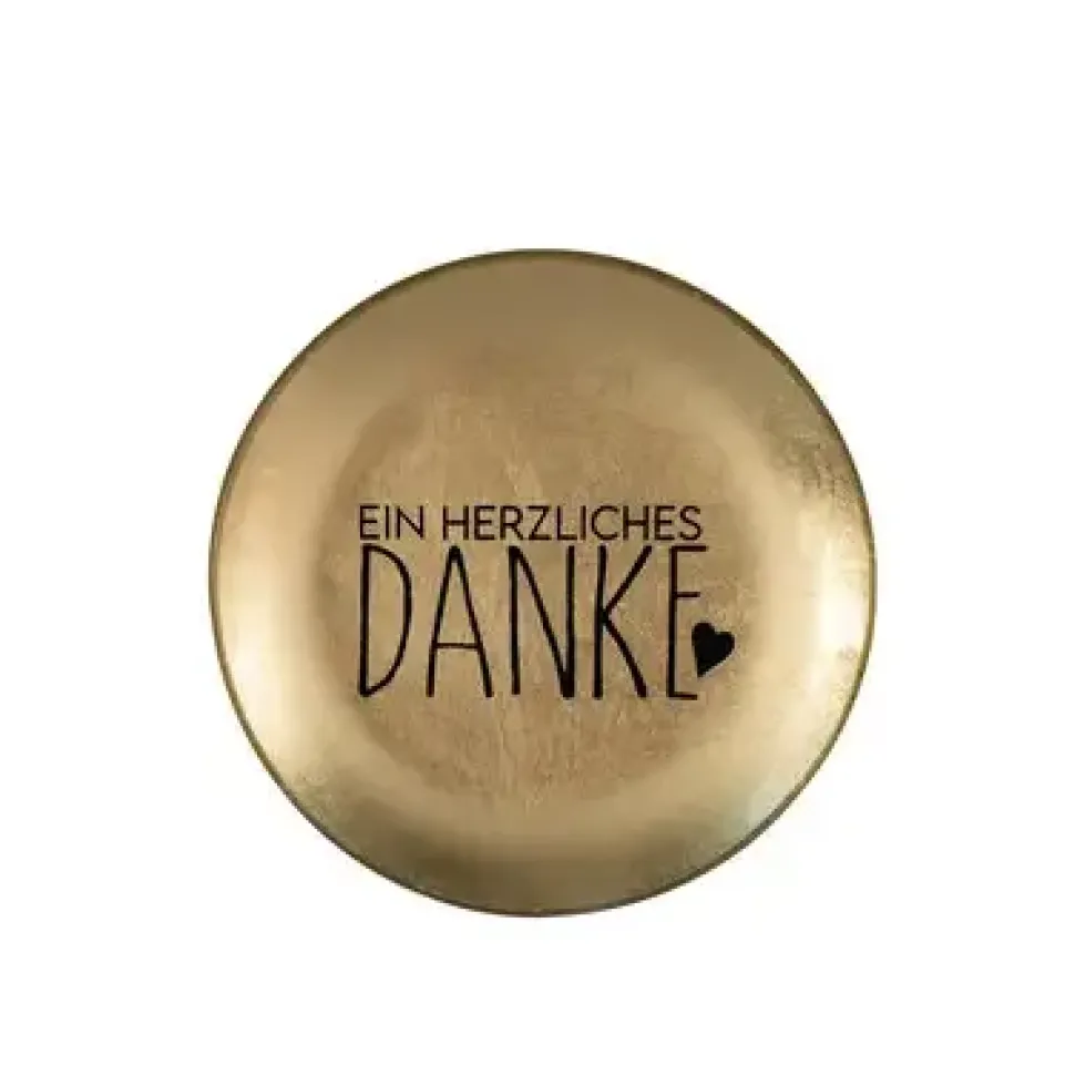 Schmuckschale Schmuckteller aus Glas Danke GiftCompany D 10 cm