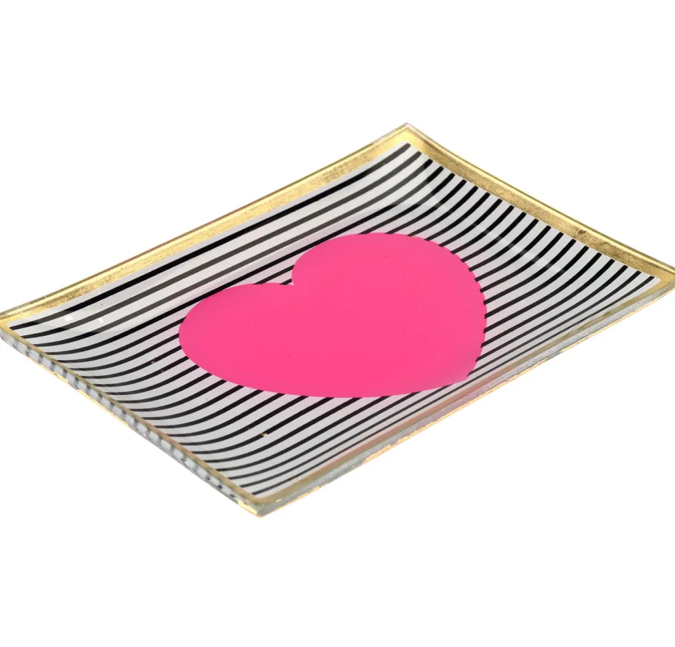 Schmuckschale Schmuckteller aus Glas Herz GiftCompany 10×14 cm