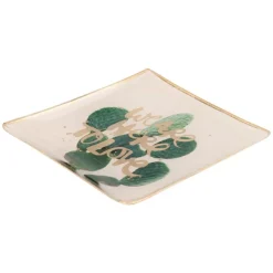 Schmuckschale Schmuckteller aus Glas Kaktus GiftCompany 10×10 cm