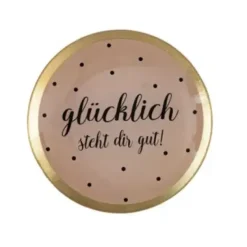 Schmuckschale Schmuckteller aus Glas Glücklich GiftCompany