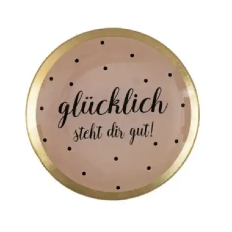Schmuckschale Schmuckteller aus Glas Glücklich GiftCompany
