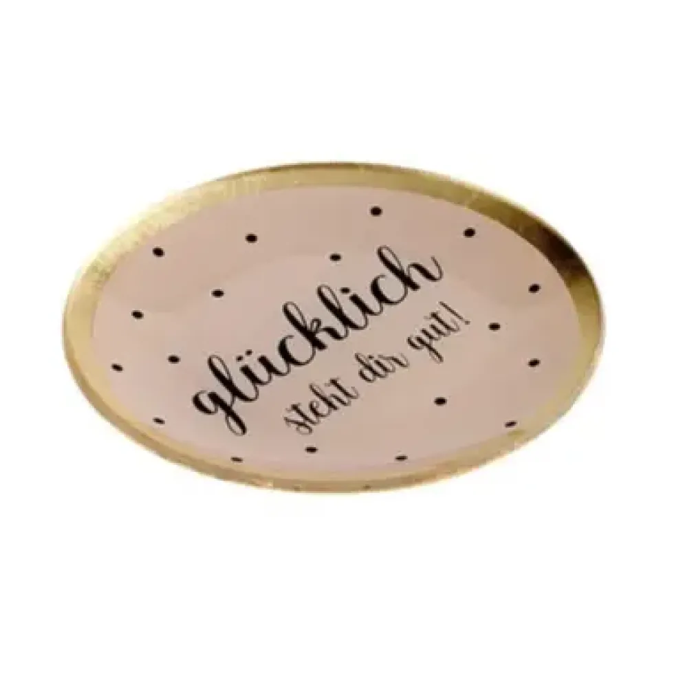 Schmuckschale Schmuckteller aus Glas Glücklich GiftCompany