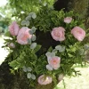 Seidenblumenkranz Ranunkeln Weidenkaetzchen rosa 30 cm