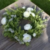 Seidenblumenkranz Ranunkeln Weidenkaetzchen creme 30 cm