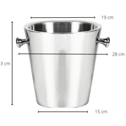 Sektkühler Edelstahl Valencia Edzard Hochglanz Höhe 23 cm