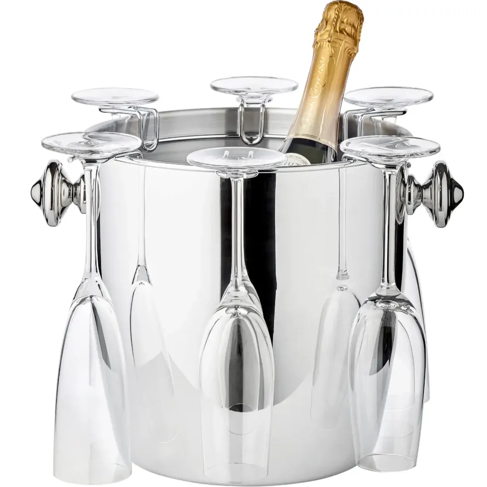 Sektkühler mit Ständer GENEVA Edzard mit Gläserhaltern Höhe 109 cm