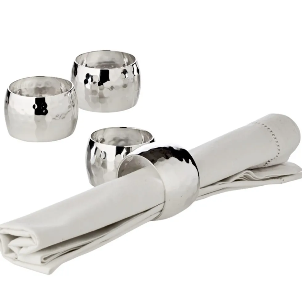 Serviettenringe silber 4er Set Flux Edzard Durchmesser 4 cm