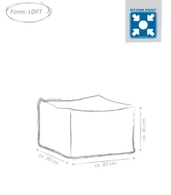 Sitzsack ASTERIA ARTEMIS sterling 80×80 cm