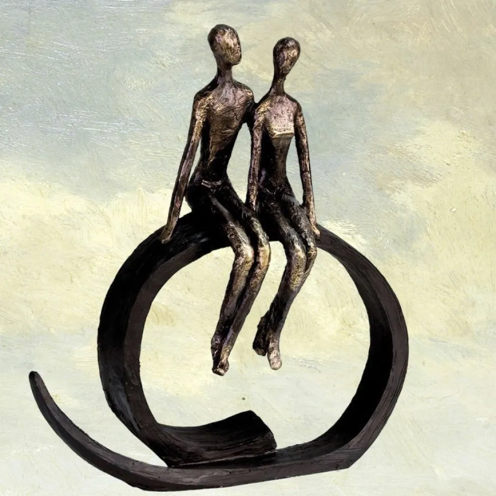 Skulptur Close Casablanca Paar auf Ring Höhe 35 cm
