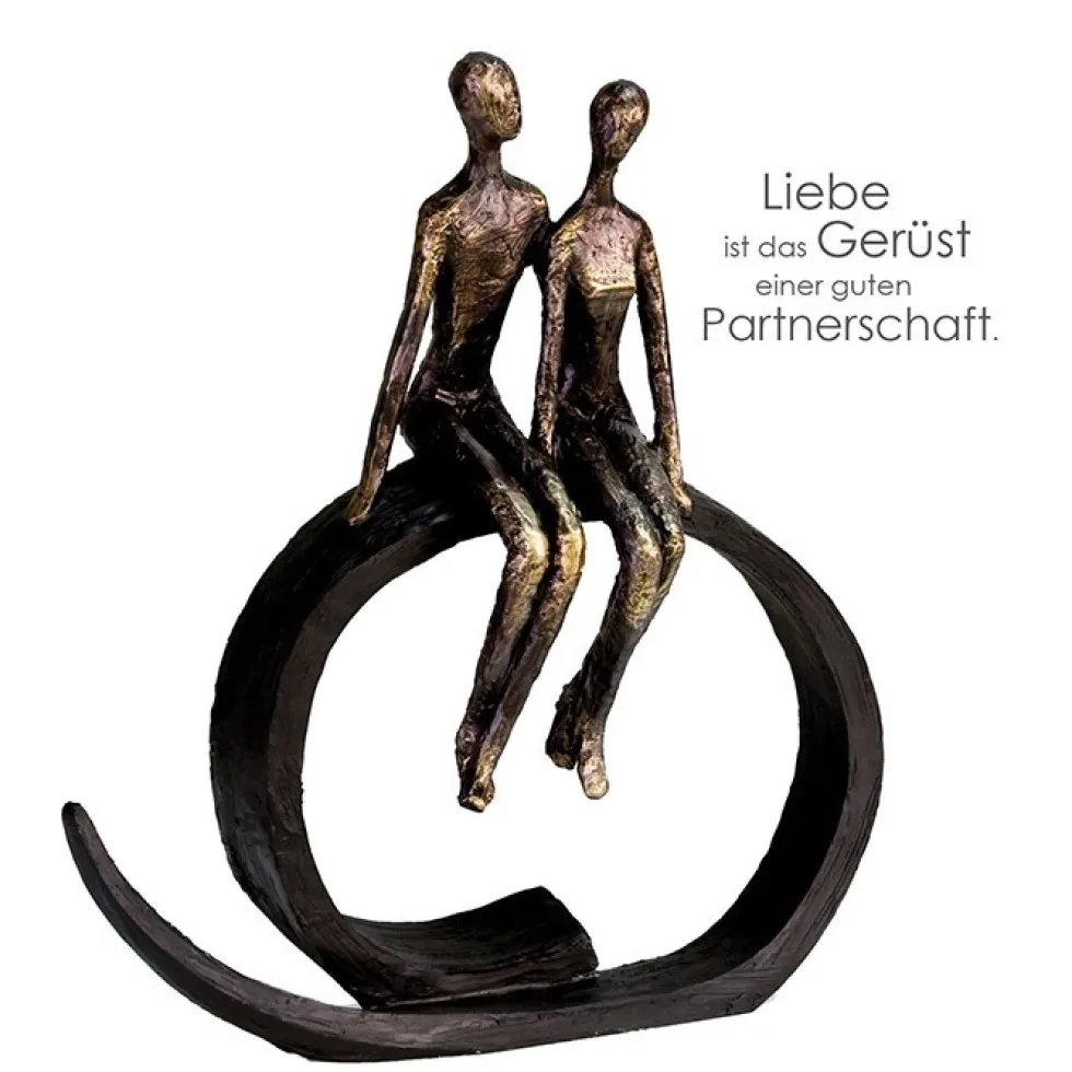Skulptur Close Casablanca Paar auf Ring Höhe 35 cm
