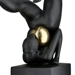 Skulptur Frau Gymnastics schwarz Höhe 25 cm