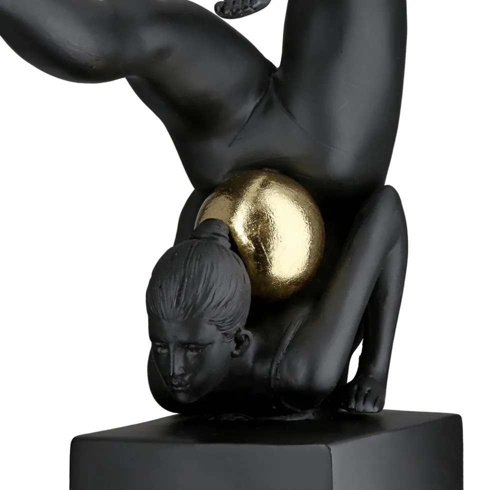 Skulptur Frau Gymnastics schwarz Höhe 25 cm