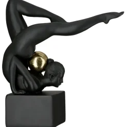 Skulptur Frau Gymnastics schwarz Höhe 25 cm