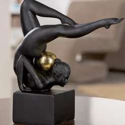 Skulptur Frau Gymnastics schwarz Höhe 25 cm