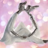 Skulptur Kiss Me weiß silber Casablanca Höhe 15 cm