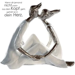 Skulptur Kiss Me weiß silber Casablanca Höhe 15 cm