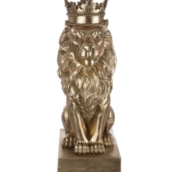 Skulptur Löwe gold Simba Höhe 70 cm