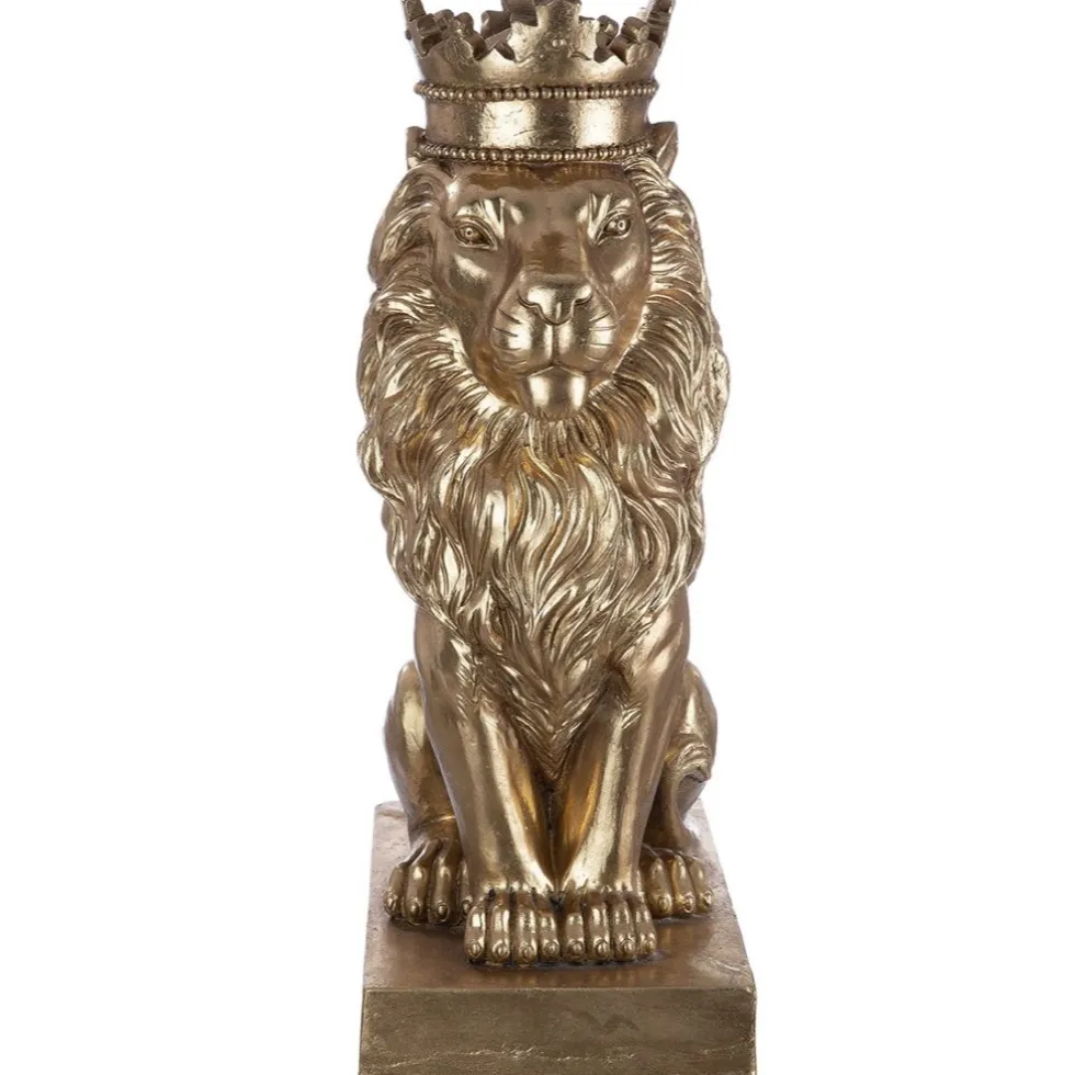 Skulptur Löwe gold Simba Höhe 70 cm