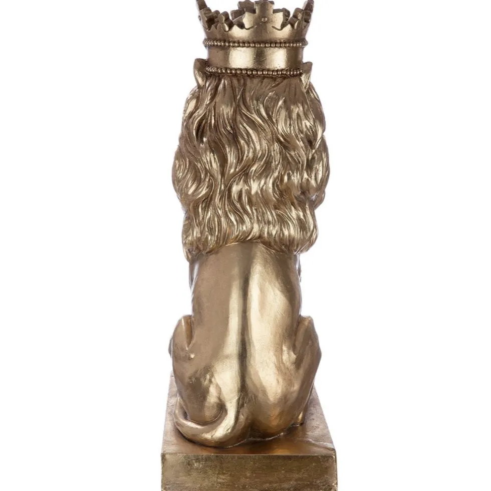 Skulptur Löwe gold Simba Höhe 70 cm