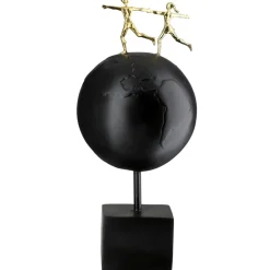 Skulptur schwarz gold Around the World H 33 cm
