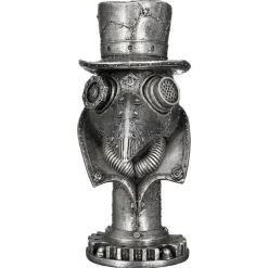 Skulptur Steampunk Deko Figur Crow silber Casablanca Höhe 23 cm