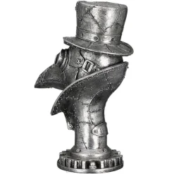 Skulptur Steampunk Deko Figur Crow silber Casablanca Höhe 23 cm