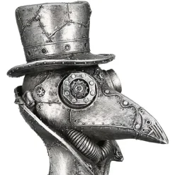 Skulptur Steampunk Deko Figur Crow silber Casablanca Höhe 23 cm