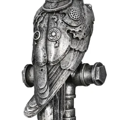Skulptur Steampunk Deko Figur Parrot silber Höhe 30 cm