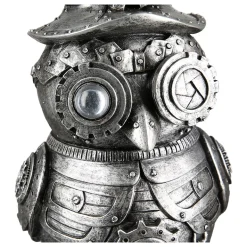 Skulptur Steampunk Deko Figur Owl silber Höhe 23 cm