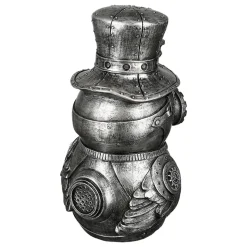 Skulptur Steampunk Deko Figur Owl silber Höhe 23 cm