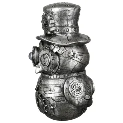 Skulptur Steampunk Deko Figur Owl silber Höhe 23 cm