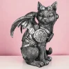 Skulptur Steampunk Deko Figur Cat silber Höhe 24 cm