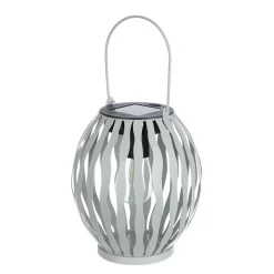 Solar LED Laterne grau matt Höhe 17 cm
