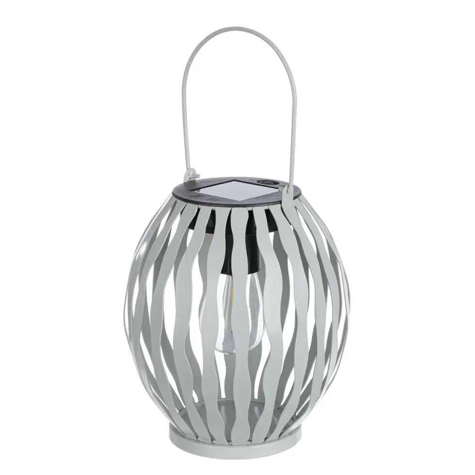 Solar LED Laterne grau matt Höhe 17 cm