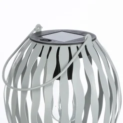 Solar LED Laterne grau matt Höhe 17 cm