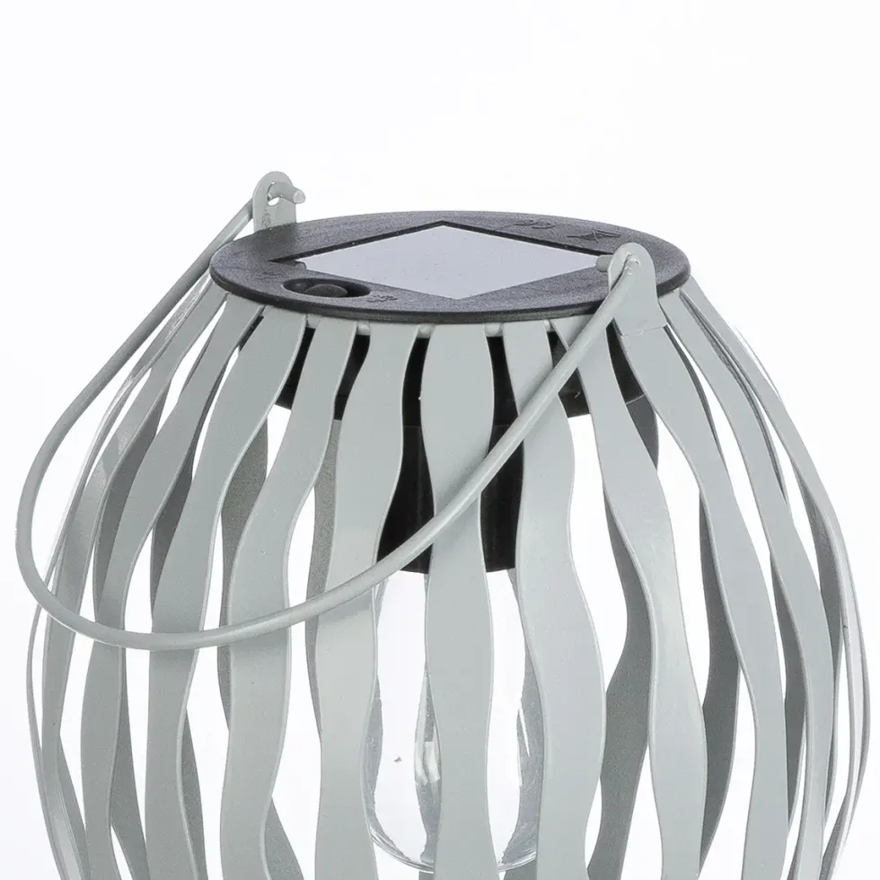 Solar LED Laterne grau matt Höhe 17 cm