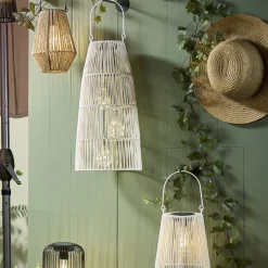 Solar LED Laterne hängend weiß