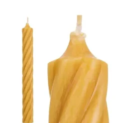 Stabkerzen Twist gelb