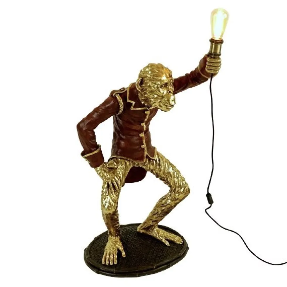 Stehlampe Affe gold Cheetah Werner Voß Höhe 90 cm