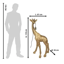 Stehlampe Giraffe gold Gusti Höhe 119 cm