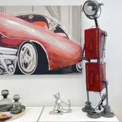 Stehlampe modern Robot rot Höhe 119 cm