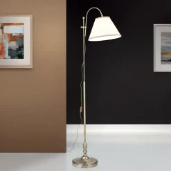 Stehlampe Thalea messing antik Höhe 183 cm