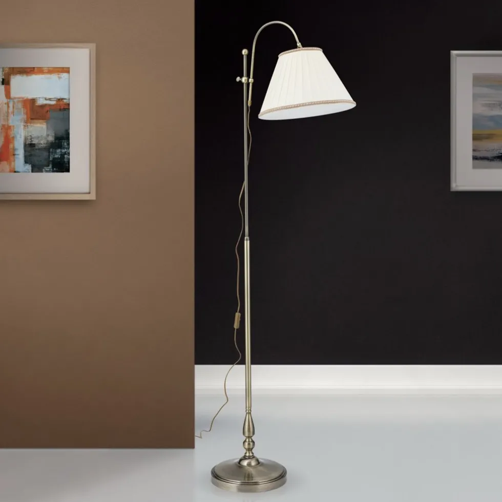 Stehlampe Thalea messing antik Höhe 183 cm