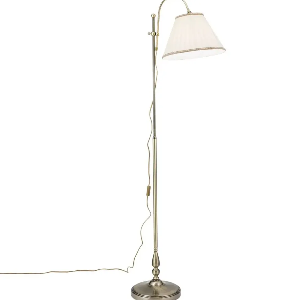 Stehlampe Thalea messing antik Höhe 183 cm