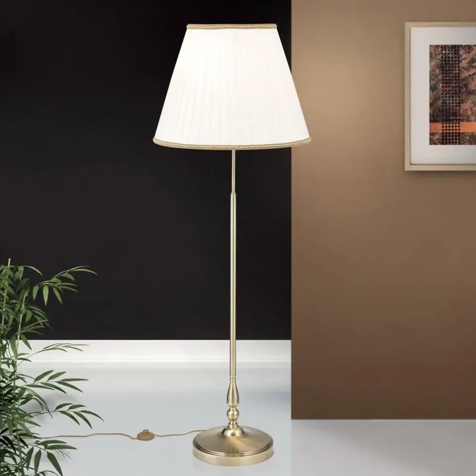 Stehlampe THEO messing antik Höhe 154 cm