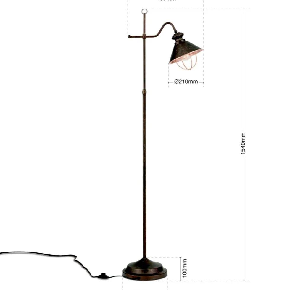 Stehlampe vintage FERARRA Höhe 154 cm