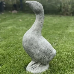 Steinfiguren groß Gartendeko GÄNSEPAAR