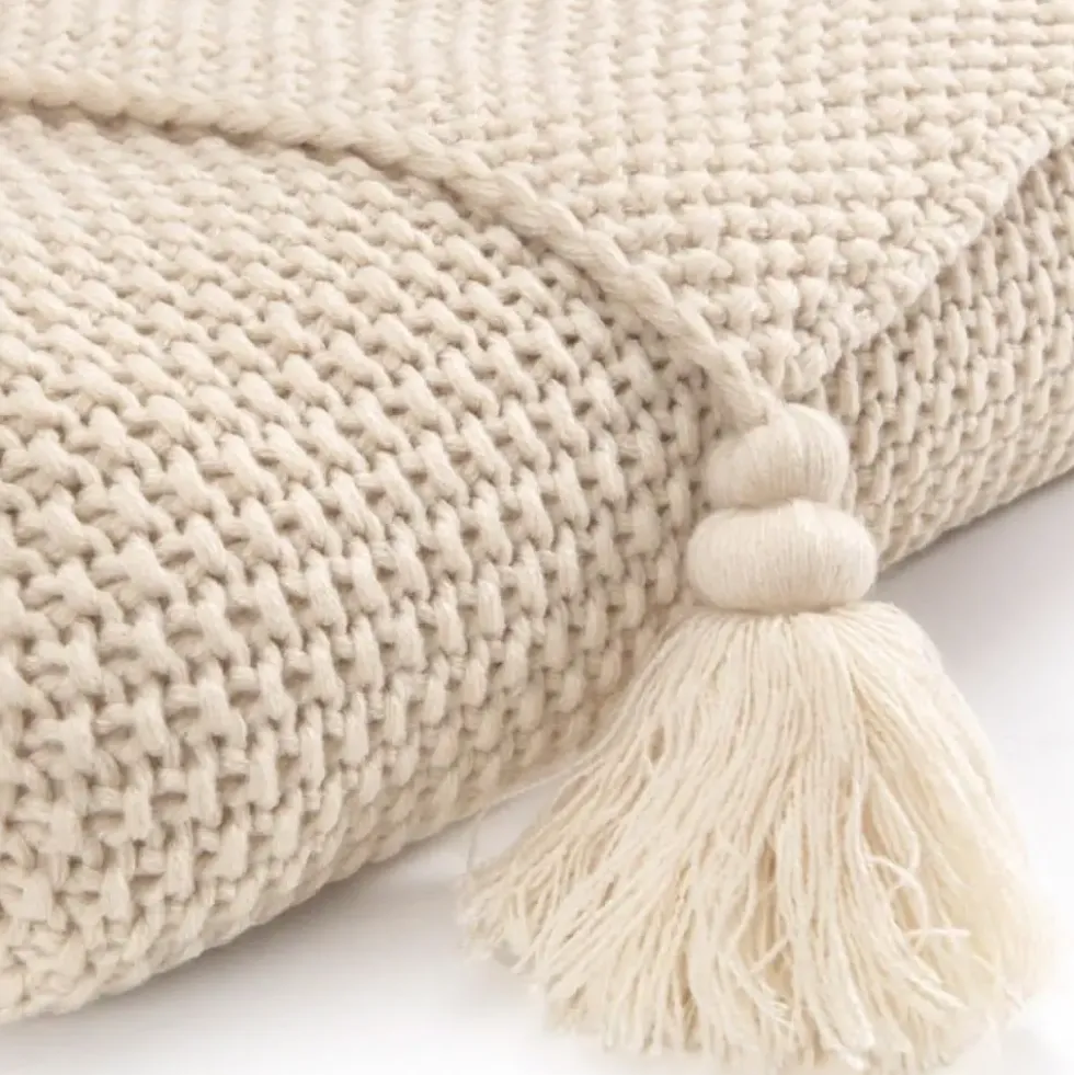 Strickdecke LISETTE Magma beige 130×170 cm